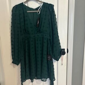 Lulus Green Long Sleeve Dress